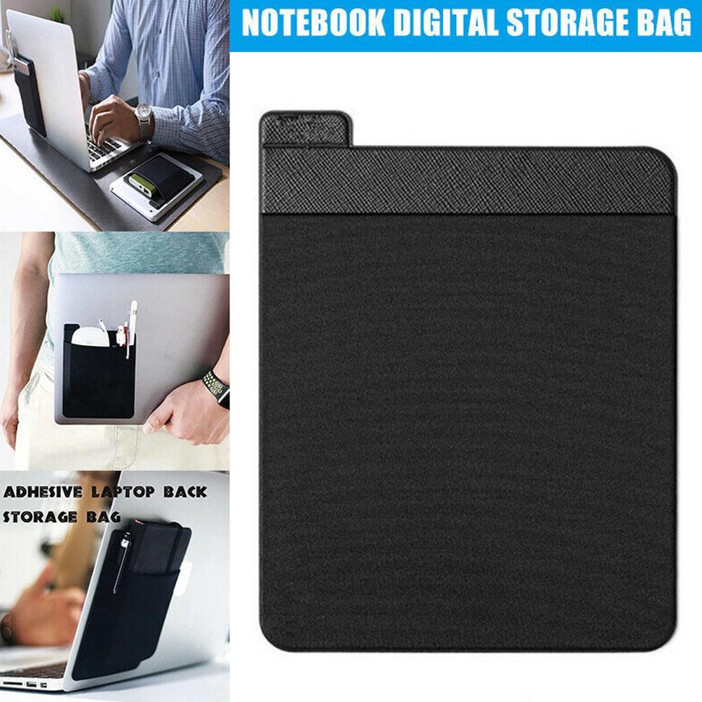 Laptop Accessories Kit Bag - Selbstklebende Laptop-Aufbewahrungstasche hinten für Maus, digitale