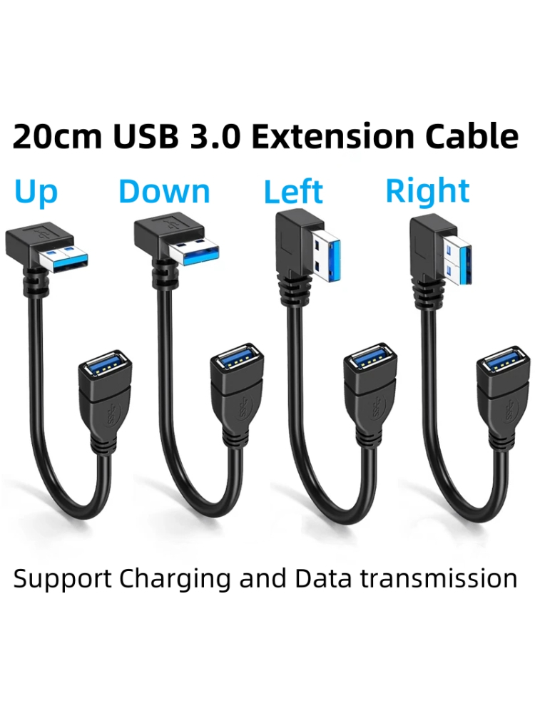 Laptop Accessories Women - 0,2 m USB 3.0-Verlängerungskabel oben/unten/links/rechts Winkel