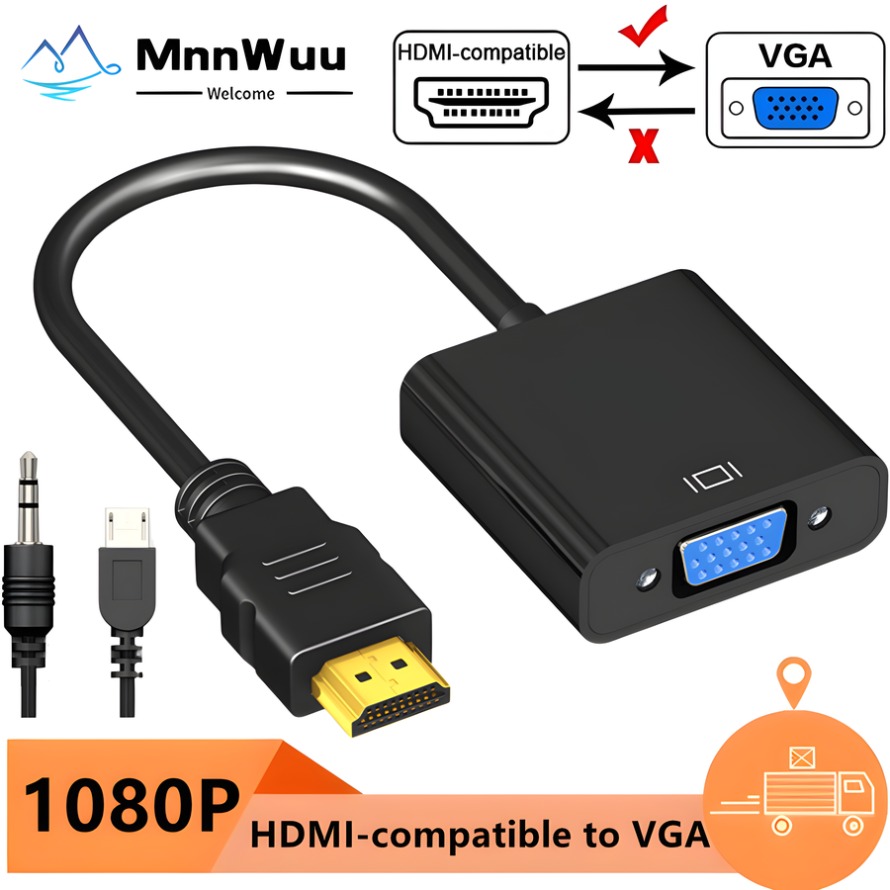 Hdmi Vga Adapter - 1080P HDMI-kompatibel zu VGA Adapter Konverter