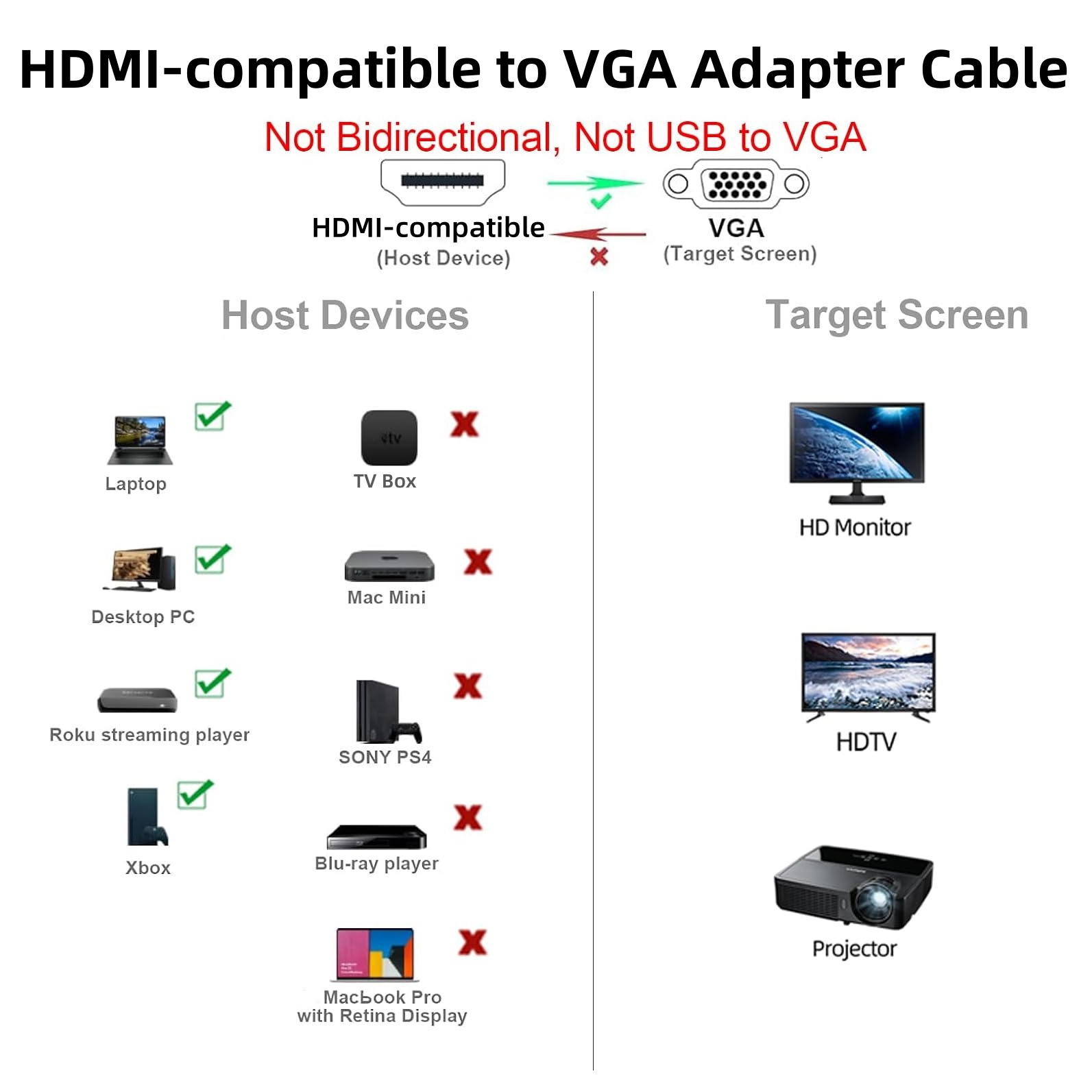 1,8 m 1080p Video konverter HD – Hdmi Vga Adapter Bewertung und Preis
